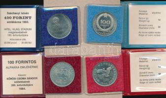 1983. 100Ft Cu-Ni-Zn "Czóbel Béla" + 100Ft Cu-Ni-Zn "Simon Bolivar" + 100Ft Cu-N...