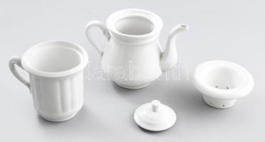 Antik többrészes fajansz teás szett. 29 cm