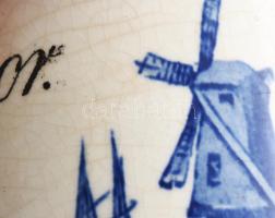 Zsolnay Czukor feliratos cukortartó fedél nélkül. Máz alatti kék festés XIX. sz. vége. 13,5 cm