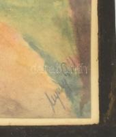 Nyáregyházi báró Nyáry Pál (?-?): Dombos táj. Akvarell, papír. Jelezve jobbra lent. Üveg mögött. 12x...