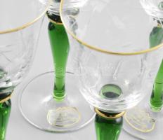 M.F. Cristal de Paris párizsi kristály 5 darabos pezsgőspohár szett. Címkével jelzett, csiszolással ...