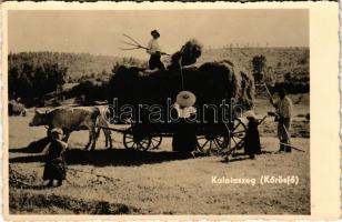 Körösfő, Izvoru Crisului (Kalotaszeg, Tara Calatei); szénás szekér / folklore, hay cart