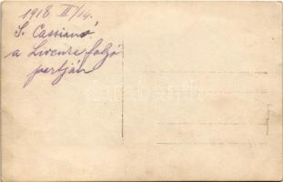 1918 San Cassiano di Livenza, első világháborús osztrák-magyar katonák ökörszekérrel / WWI K.u.k. mi...