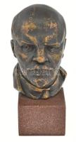 Olcsai Kiss Zoltán (1895-1981): Lenin. Bronzírozott műgyanta, talapzaton. Jelzett, minimális kopássa...