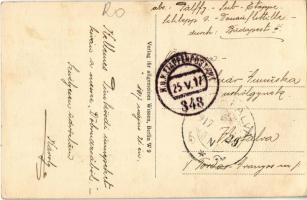 1917 Cernavoda, Cerna Voda, Csernavoda; Podul Regele Carol I., Eingang zur Brücke von Czernavoda / e...