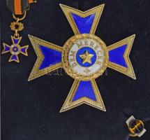 Portugália 1976. (~2010.) "Polgári Érdemrend Tiszti Keresztje" jelzett, részben aranyozott...