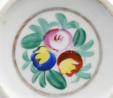 Kézzel festett antik porcelán komatál. Kézzel festett, jelzés nélkül, hibátlan d: 15 cm