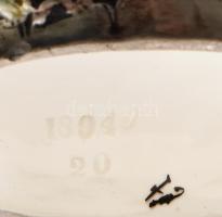 Legyezős asszony. Antik fajansz váza 1894-es számmal. Kézzel festett, jelzett, minimális mázhibával....