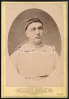 cca 1880 szerzetes portréja, keményhátú fotó Stagl Ferenc soproni műterméből, 16,5×11 cm