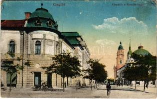 1917 Cegléd, Városháza, Kossuth tér (kopott sarkak / worn corners)