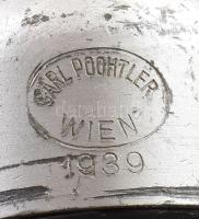 Hungária Szikvízüzem Veszprém szódásüveg, cca 1930/40, nem fejazonos, kopással, m: 30 cm