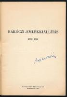 Rákóczi-emlékkiállítás 1703-1953. (Dienes István által aláírt). Bp., 1953, Művelt Nép, 42 p.+ 1 t. F...