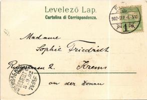 1902 Fiume, Rijeka; Stadtthurm / Városi toronyóra / clocktower. Art Nouveau litho