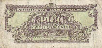 Lengyelország 1944. 5Zl "V.H." + 10Zl "V.H." + 100Zl "V.H." "Obow...