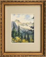 Jaschik Sándor (-), működött a XX. sz. közepén: Menguszfalvi-völgy (Tátra), 1961. Akvarell, papír, j...