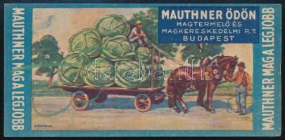 Mauthner magkereskedés számolócédula