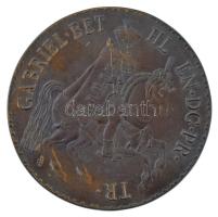 DN "Bethlen Gábor" nagyméretű bronz plakett, hétlapon ragasztásnyom, jelezve (175mm) T:AU