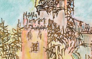 Rubint Ávrahám Péter (1958-): Az ami megismételhetetlen, 2004. Vegyes technika, karton, jelezve jobb...