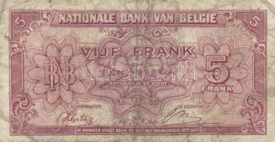 Belgium/"Exile" kiadás 1943. 5Fr/1B T:III