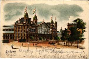 1902 Budapest VI. Nyugati pályaudvar, vasútállomás. litho (EK)