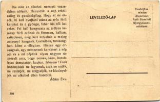 Az alkohol és népélet. Hátoldalon alkohol ellenes propaganda / Hungarian anti-alcohol propaganda s: ...