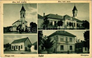 1941 Babót, Községháza, Római katolikus iskola és templom, Hangya Szövetkezet üzlete és saját kiadása