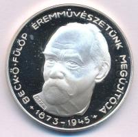 Kelemen Kristóf (1922-2001) 2005. "Beck Ö. Fülöp éremművészetünk megújítója 1873-1945 / Halálának 60. évfordulóján" peremen jelzett Ag emlékérem kapszulában (33,51g/0.925/42,5mm) T:PP felszíni karcok