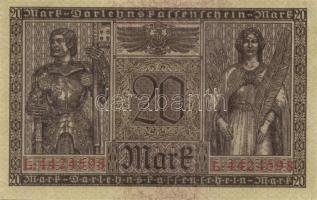 Német Birodalom / Császárság 1918. 20M (2x) egymás utáni sorszámokkal T:II+ (egyszer hajtva, törve n...