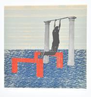 Végvári Beatrix (1958-): Mielőtt elévül. Szitanyomat, papír, jelzett, próbanyomat. 47×47 cm