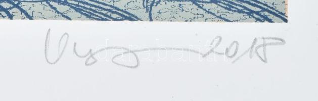 Végvári Beatrix (1958-): Mielőtt elévül. Szitanyomat, papír, jelzett, próbanyomat. 47×47 cm