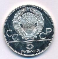 Szovjetunió 1977. 5R Ag "Moszkvai Olimpia 1980 - Tallinn" T:AU (PP) folt, patina Soviet Un...