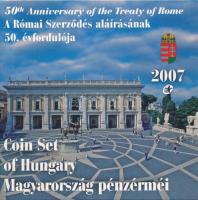 2007. 1Ft-100Ft (7xklf) forgalmi sor szettben,"50 éves a Római Szerződés" + 50Ft "50 éves a Római Szerződés" T:BU kis patina Adamo FO41