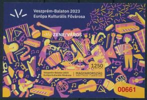 2023 Veszprém-Balaton Európa kulturális fővárosa vágott blokk piros sorszámmal