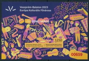 2023 Veszprém-Balaton Európa kulturális fővárosa vágott blokk piros sorszámmal