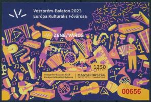 2023 Veszprém-Balaton Európa kulturális fővárosa vágott blokk piros sorszámmal