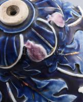 Art nouveau fajansz lámpabúra. Jelzés nélkül, kopással, d: 16 cm, m: 13 cm