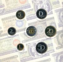 2006. 1Ft-100Ft (7xklf) forgalmi sor szettben + 1946. 1Ft Ag "Hatvanéves a Forint" utánver...