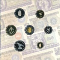 2006. 1Ft-100Ft (7xklf) forgalmi sor szettben + 1946. 1Ft Ag "Hatvanéves a Forint" utánver...