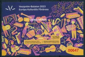 2023 Veszprém-Balaton Európa kulturális fővárosa vágott blokk piros sorszámmal