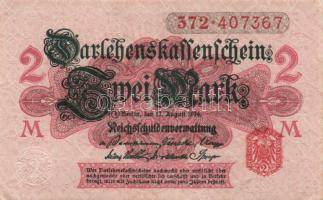 Német Birodalom / Császárság 1914. 2M (4x) alapnyomattal, piros pecséttel T:I