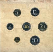 2005. 1Ft-100Ft (7xklf) forgalmi sor szettben + 2005. 10Ft "József Attila" T:PP kis patina...