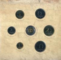 2005. 1Ft-100Ft (7xklf) forgalmi sor szettben + 2005. 10Ft "József Attila" T:BU kis patina...