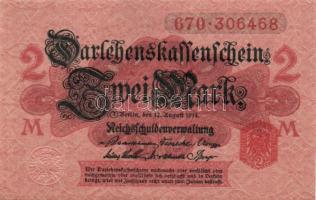 Német Birodalom / Császárság 1914. 2M (4x) alapnyomattal, piros pecséttel T:I