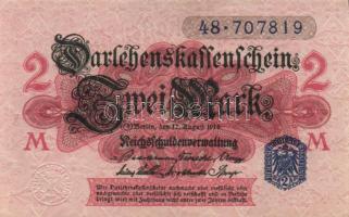 Német Birodalom / Császárság 1914. 2M (3x) kék pecséttel T:I,I-