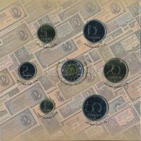 2002. 1Ft-100Ft (7xklf) + 100Ft "Kossuth" forgalmi sor szettben T:BU kis patina, belső tok...