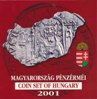 2001. 1Ft-100Ft (7xklf) forgalmi sor dísztokban, "Magyarország pénzérméi" sorozat, belső tok ragasztása részben elengedett T:BU Adamo FO34