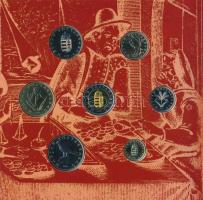 2001. 1Ft-100Ft (7xklf) forgalmi sor dísztokban, "Magyarország pénzérméi" sorozat, belső t...