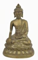 Sákjamuni Buddha. Kína, XX. sz. második fele, bronz, alján lezárt, hiányos, m: 15 cm