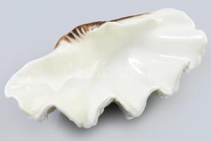 Hollóházi osztriga ékszeres tálka. Jelzett, hibátlan, 19,5x11 cm