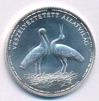 1992. 200Ft Ag "Veszélyeztetett állatvilág - Fehér gólya" T:BU Adamo EM126